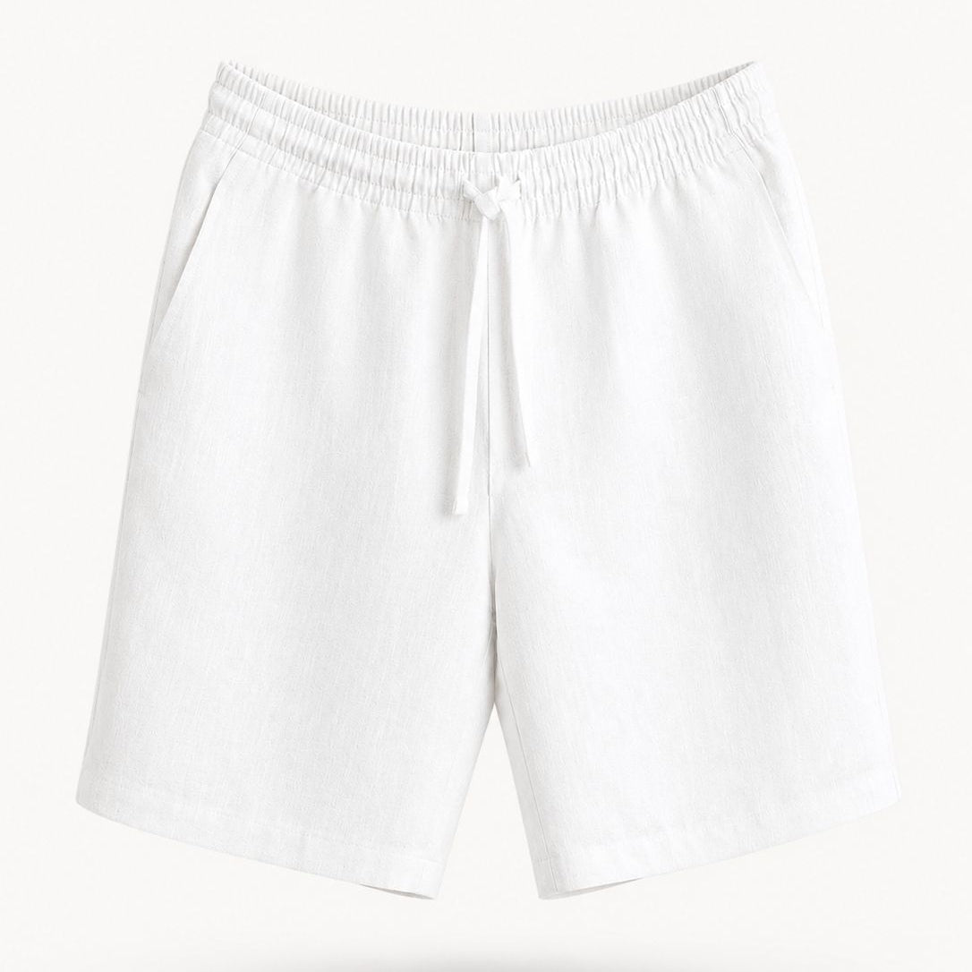 White Linen Shorts