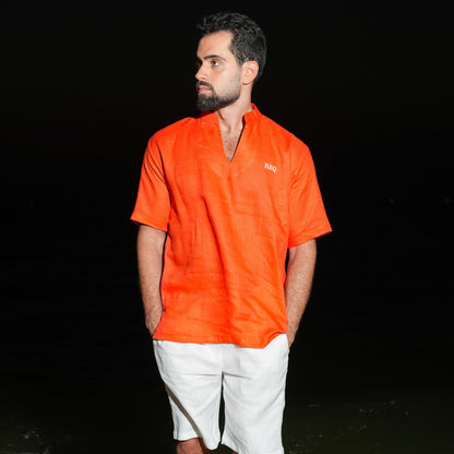 Orange V-Cut Linen