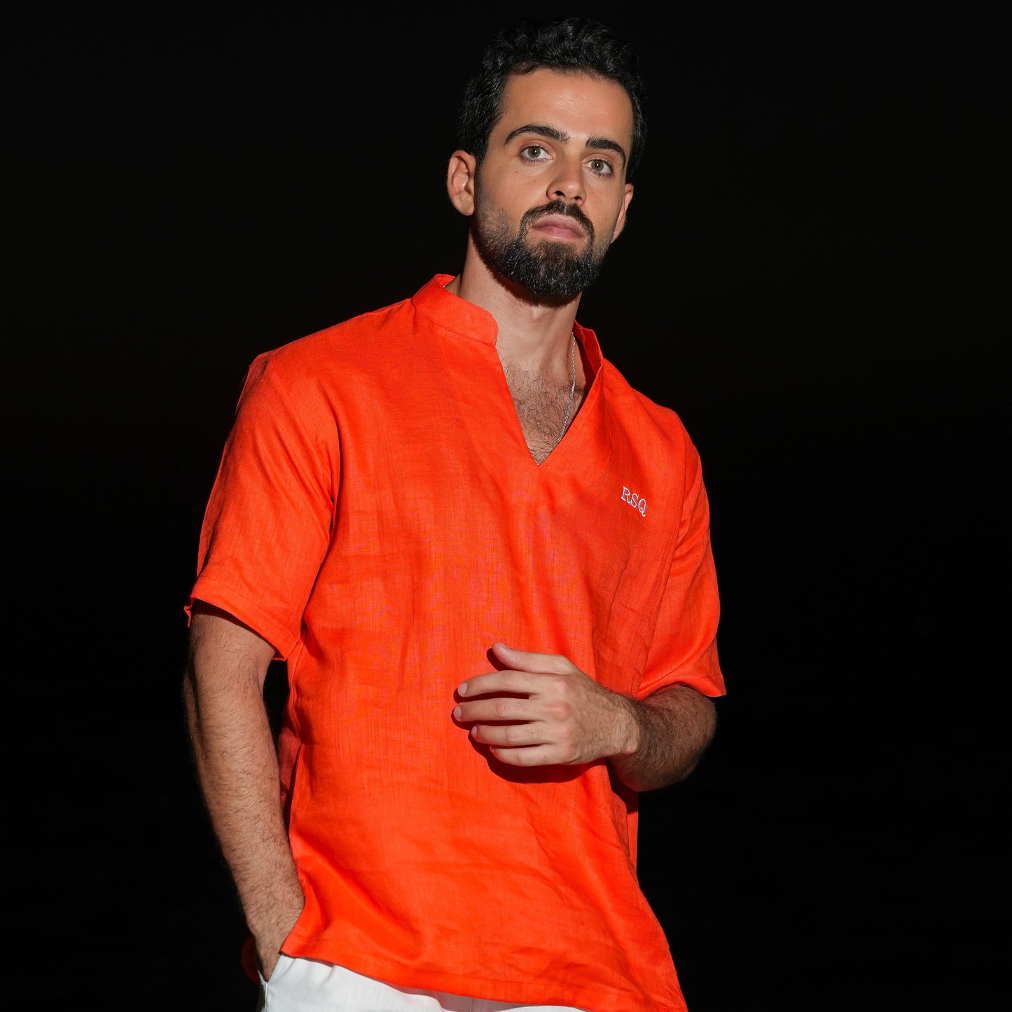Orange V-Cut Linen