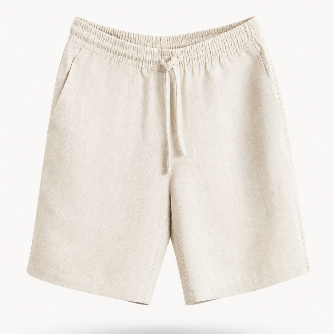 Beige Linen Shorts
