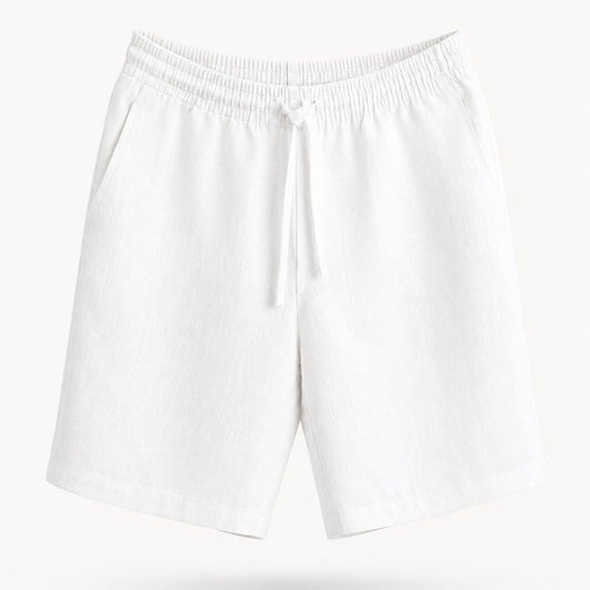 Kids White Linen Shorts