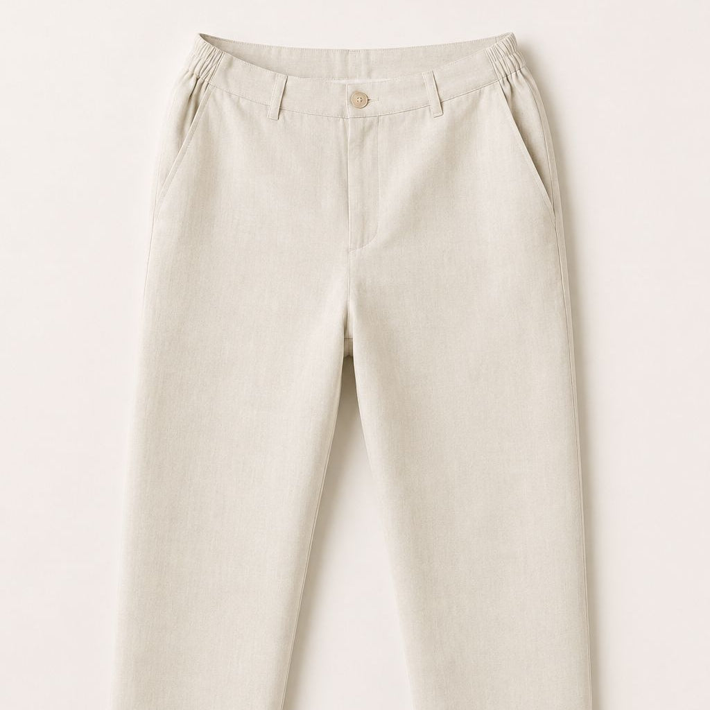 Kids Beige Linen Pants