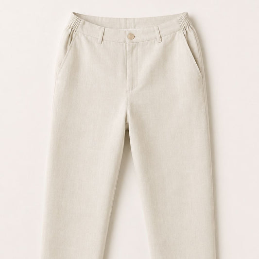Kids Beige Linen Pants