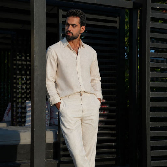 Beige Linen Pants
